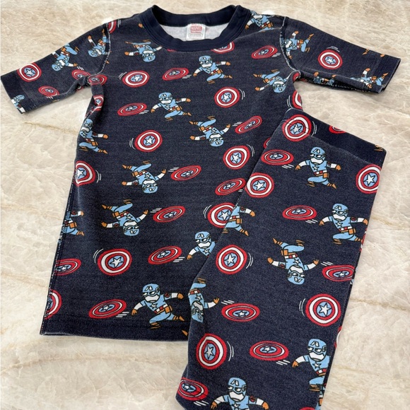 Boys Hanna andersson captain America Navy Blue Superhero Kids Pajama Set - Picture 1 of 3